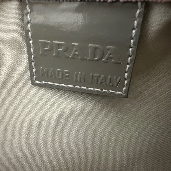 Prada size 40 silver silk-satin ballerina flats & matching silk-satin clutch - Picture 3 of 13